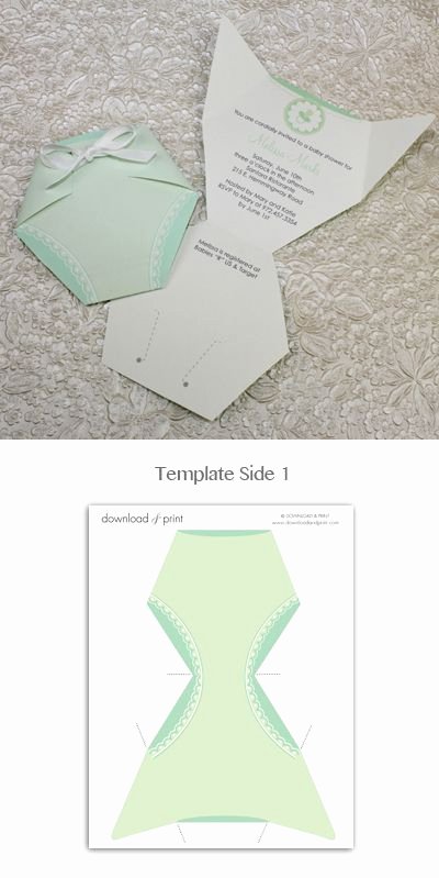 Diaper Baby Shower Invitation Template Awesome Baby Shower Invitation Template Green Diaper