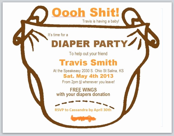 Diaper Invitation Template Free Fresh Diaper Party Invitations