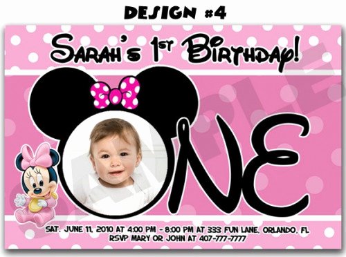 Diy Mickey Mouse Birthday Invitations Awesome Minnie Mouse First Birthday Party Invitations Mickey