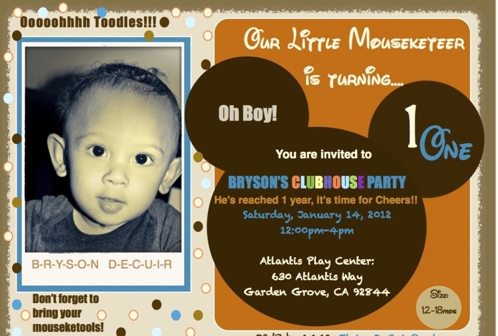 Diy Mickey Mouse Birthday Invitations New Creative Diy Mickey Mouse Clubhouse 1st Birthday Party