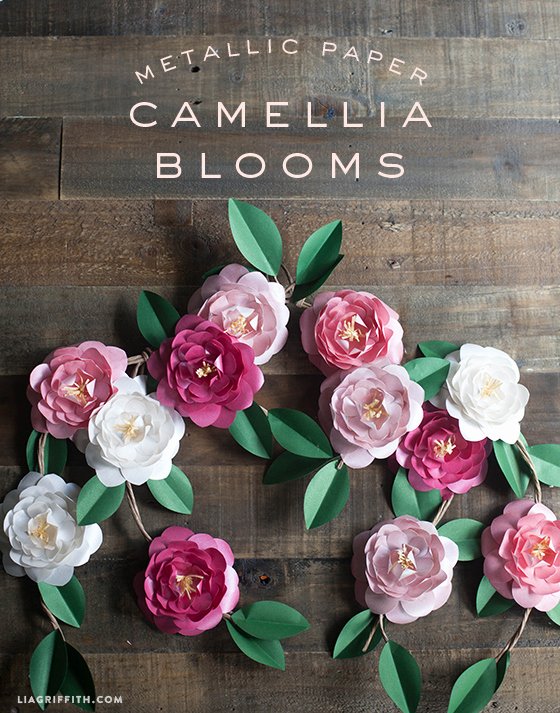 Diy Paper Flower Template Inspirational Diy Metallic Paper Camellias