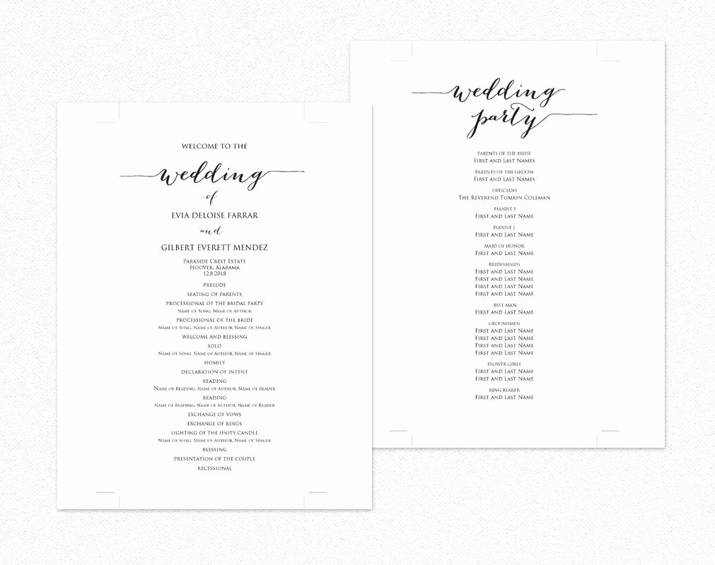 Diy Wedding Programs Template Free Inspirational Wedding Programs · Wedding Templates and Printables