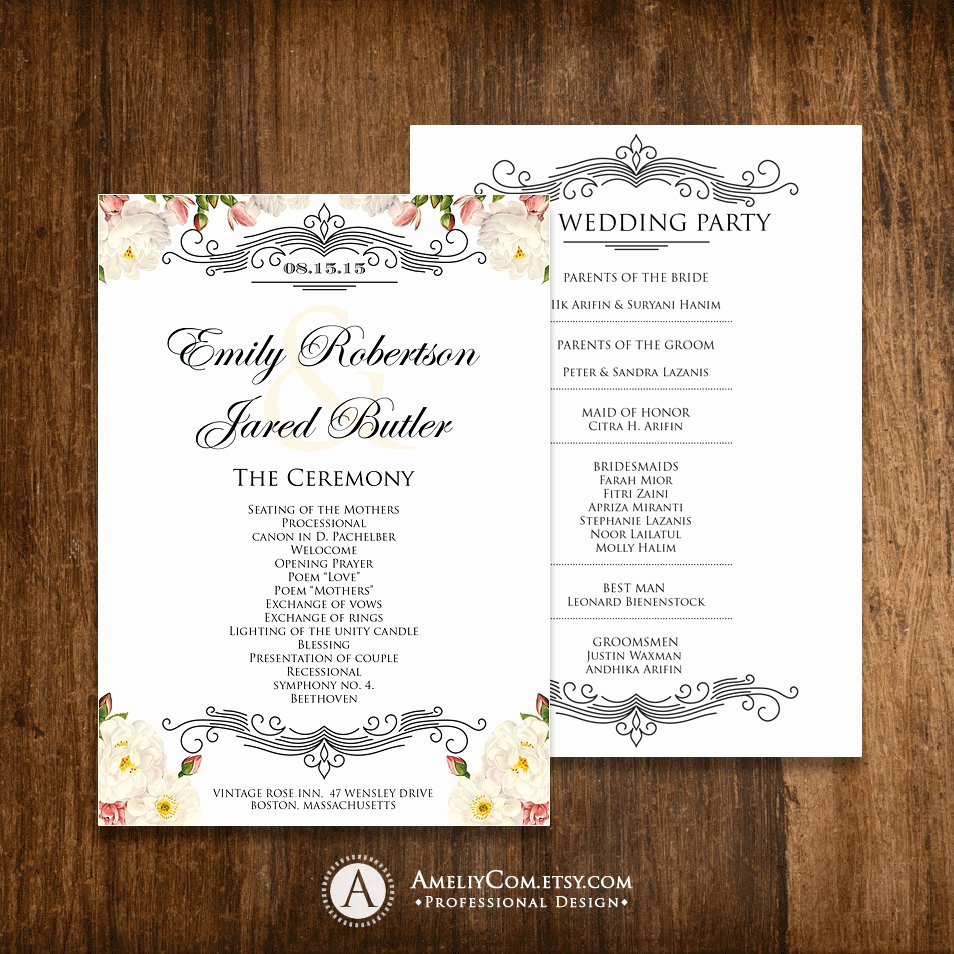 Diy Wedding Programs Template Free Lovely Printable Wedding Programs Editable Template Diy Instant