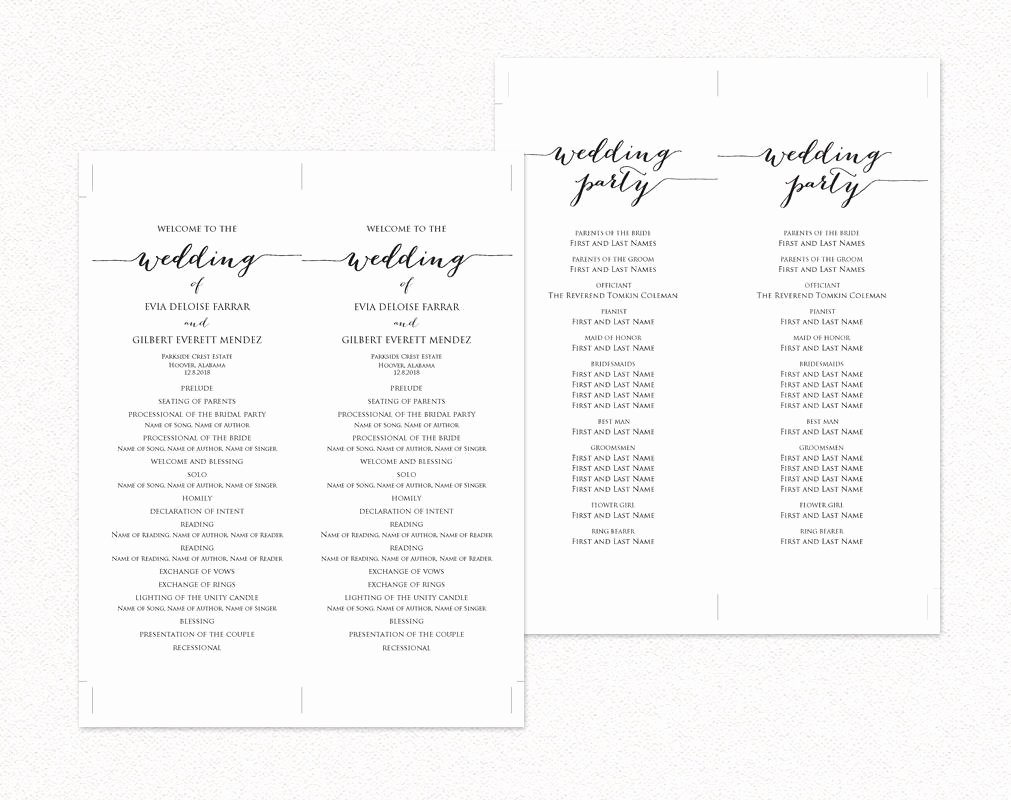 Diy Wedding Programs Template Free New Wedding Programs · Wedding Templates and Printables