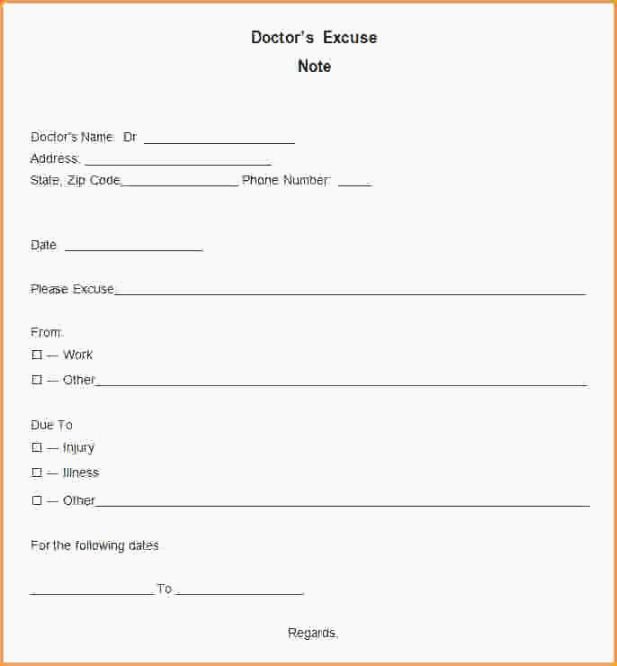 Doctors Excuse Template Free Elegant 41 soft Free Printable Doctor Excuse Notes