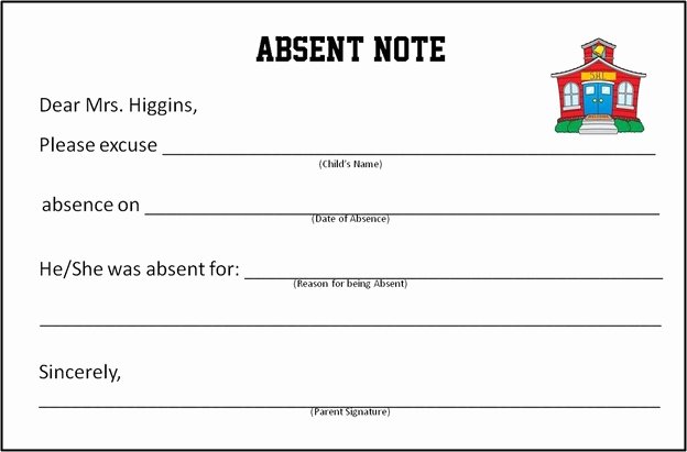 Doctors Note for School Absence Elegant Dr Excuse Template