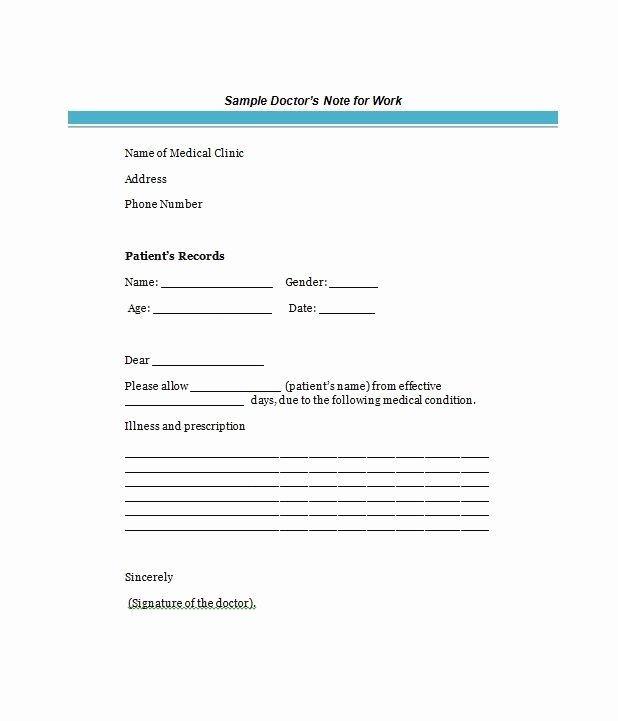 Doctors Sick Note Template Best Of 21 Free Doctor Note Excuse Templates Template Lab