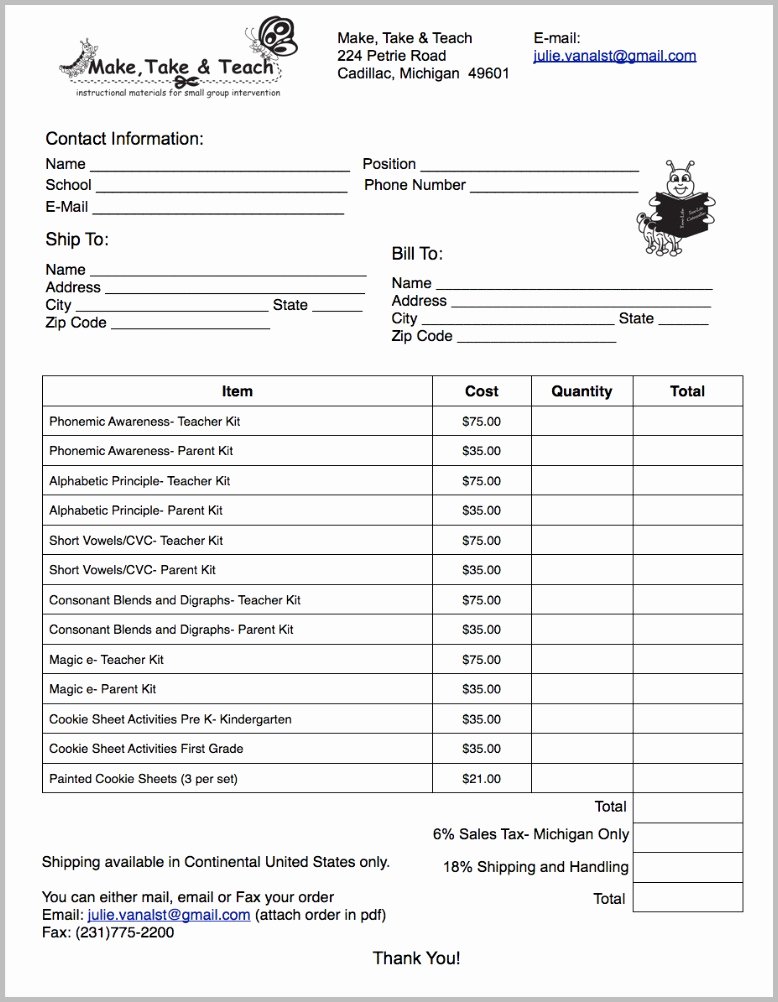 Door order form Template Fresh Printed First Grade Cookie Sheet Bundle Make Take &amp; Teach