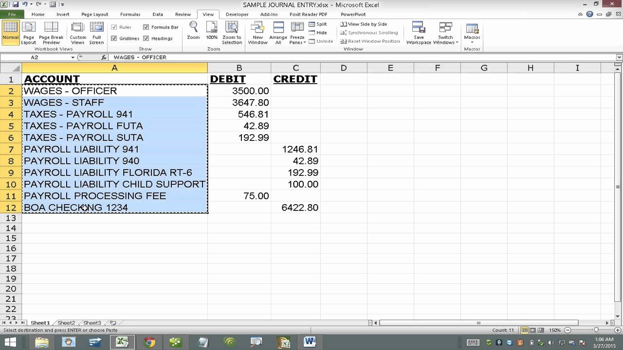 Double Entry Journal Template Beautiful Import Journal Entry Into Quickbooks From Excel Using