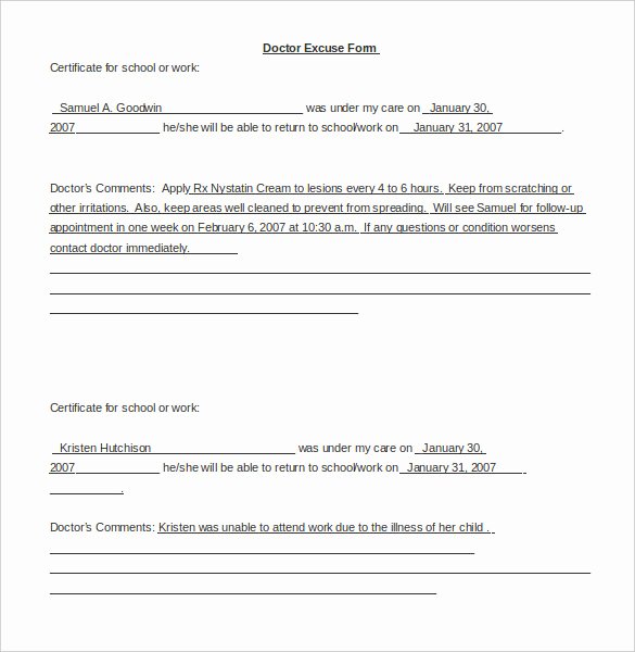 Dr Excuse for School Best Of 22 Doctors Note Templates Free Sample Example format