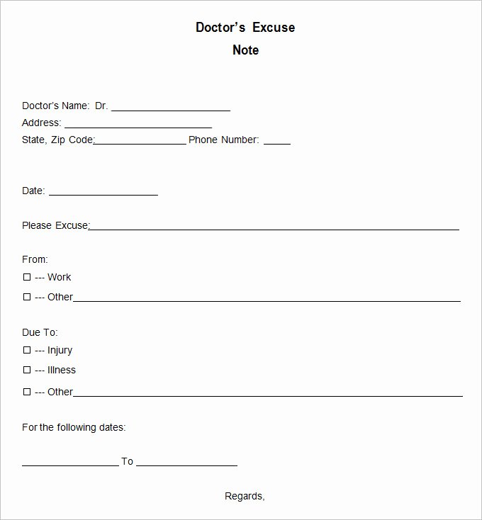 Dr Excuses for Work Awesome 9 Doctor Excuse Templates Pdf Doc