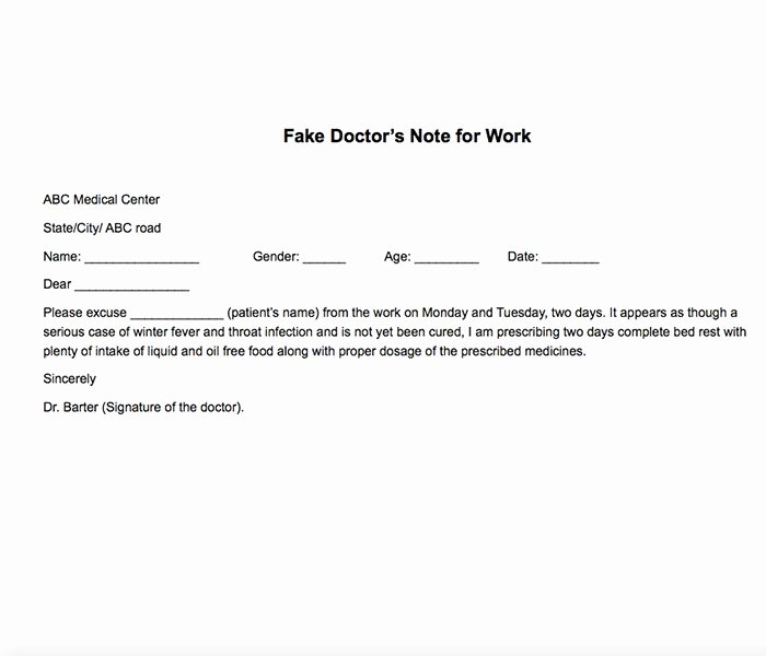 30 Dr Excuses For Work Example Document Template