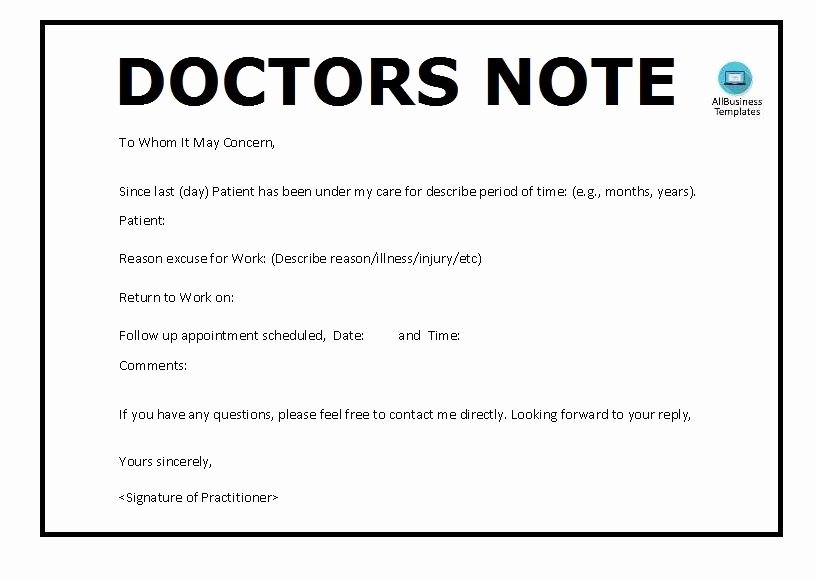 Dr Note Excuse From Work Lovely Doctors Note for Work School Excuse