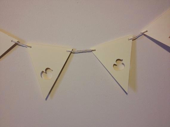 Duck Cut Out Shapes Inspirational Baby Shower Bunting with Duck Shape Cut Out Detail In Cream