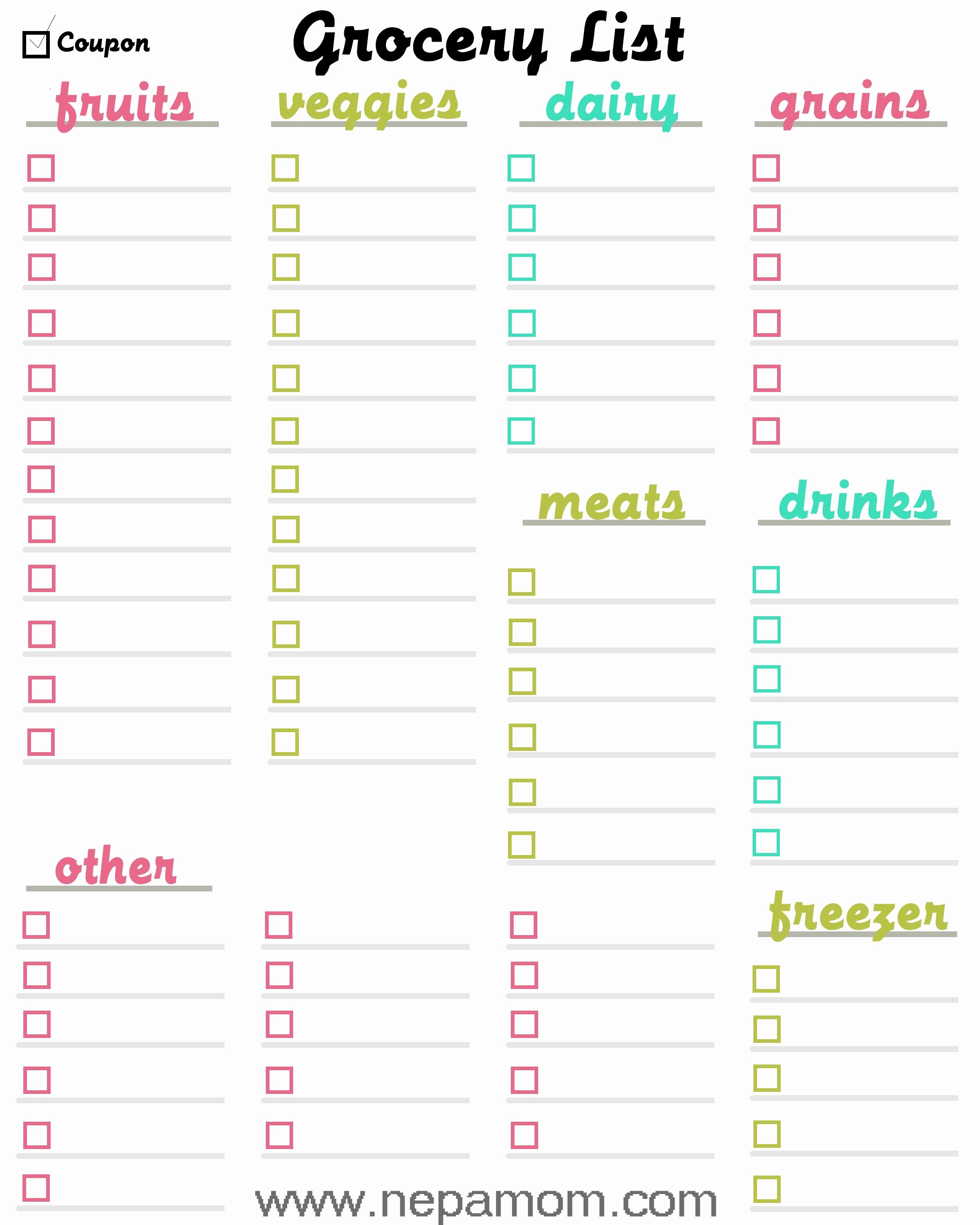 Editable Grocery List Template Best Of Pin On Frugal Living Ideas