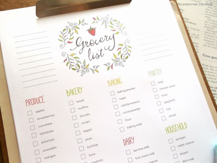 Editable Grocery List Template Lovely Free Editable Grocery List Printable Pdf