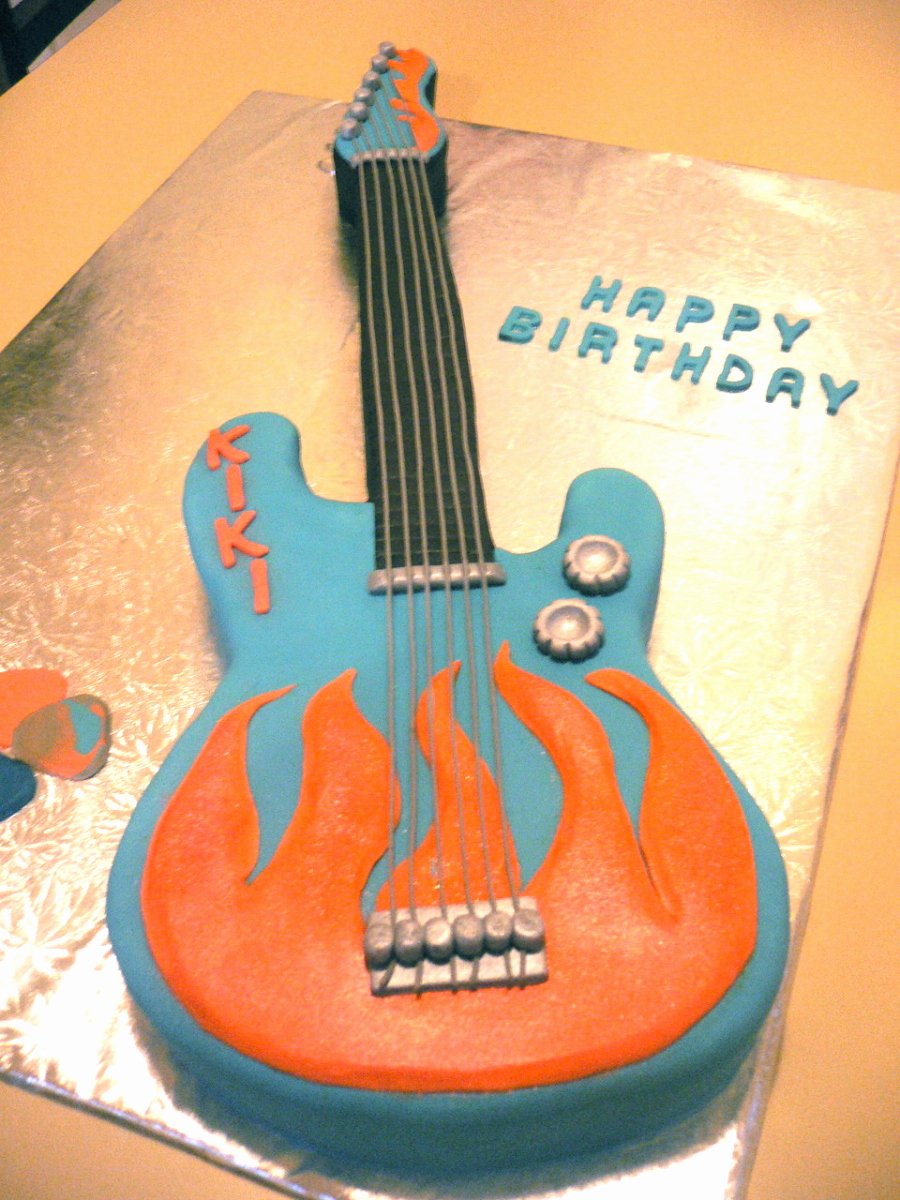 Electric Guitar Birthday Cake Beautiful Flaming Electric Guitar Birthday Cake Cake Decorating