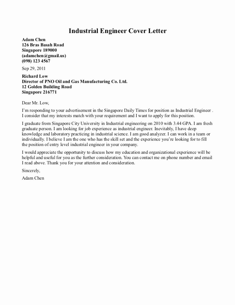 Electrical Engineering Cover Letter Sample Unique 1 Sample Cover Letter for Electrical Engineering Fresh