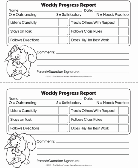 Elementary Progress Report Templates Lovely Managerif Blog