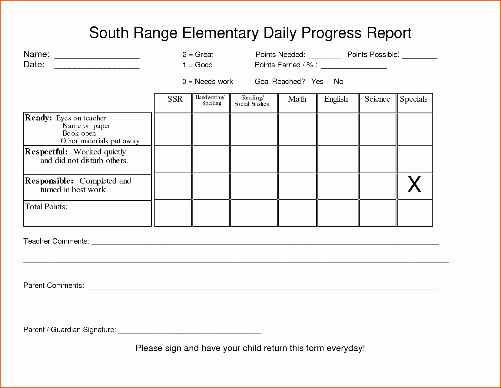 Elementary Progress Reports Template Awesome 7 Progress Report Template Bookletemplate