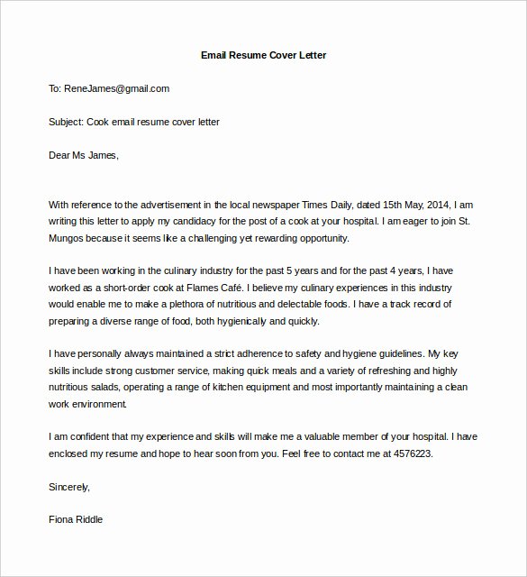 Email Resume Cover Letter Inspirational Free Cover Letter Template 10 Best Word Google Docs