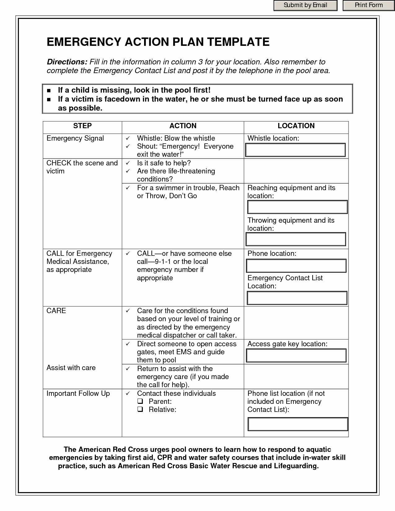 30 Emergency Action Plan Sample Example Document Template