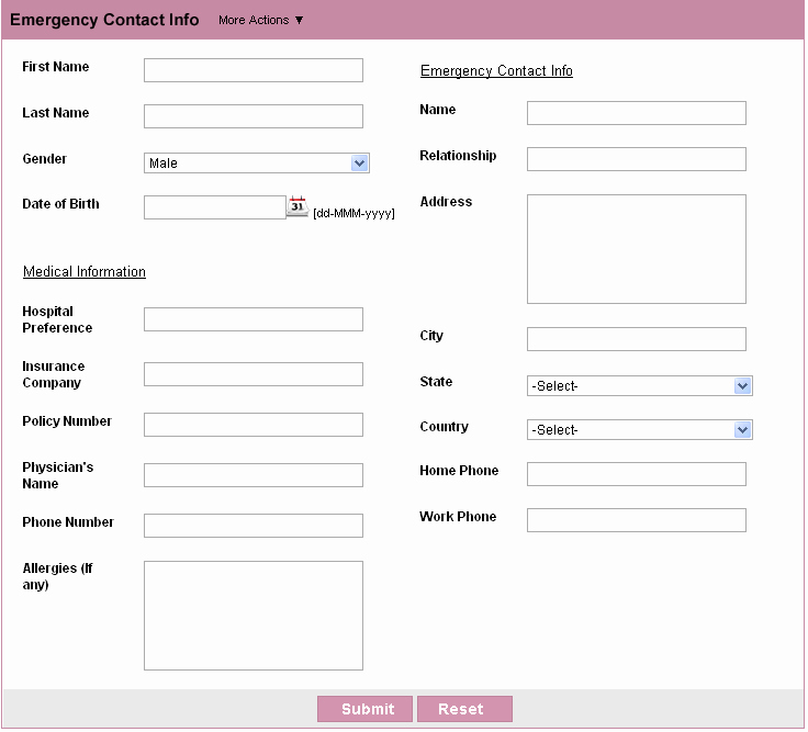 Emergency Contact form for Employers Inspirational HTML form Builder
