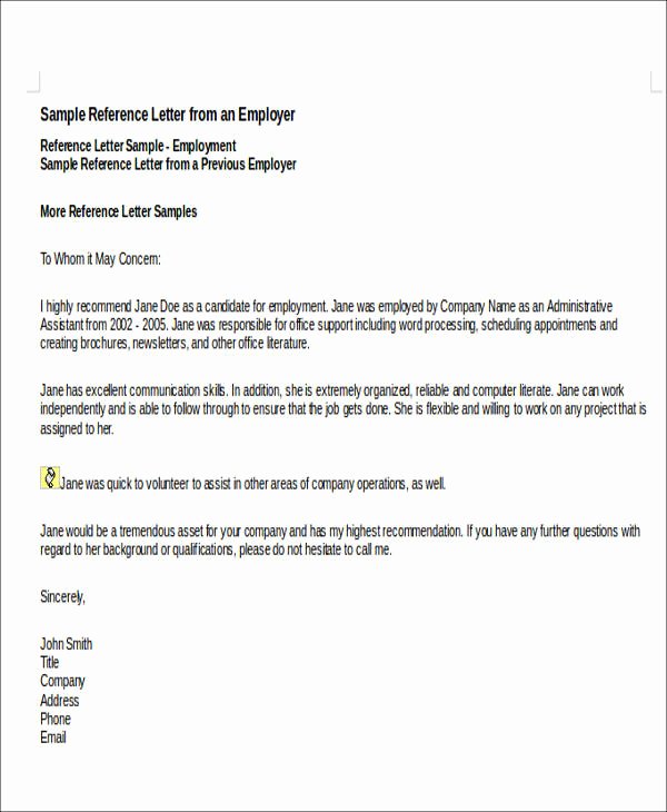 Employee Recommendation Letter Example New 7 Sample Personal Re Mendation Letter Free Sample
