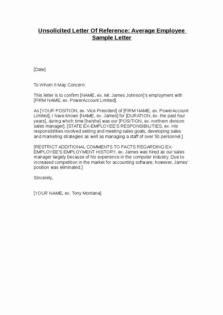 Employee Reference Letter Examples Lovely Sample Letter Reference for Employee