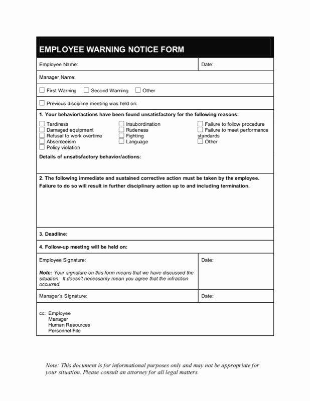 Employee Warning Notice Sample Lovely Download Employee Performance Evaluation Write Up Template