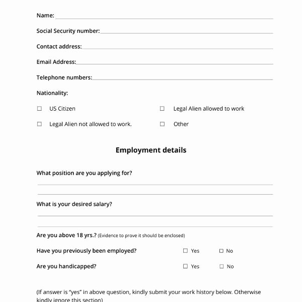 Employment History form Template Elegant Verification Employment form 9 Free Word Pdf