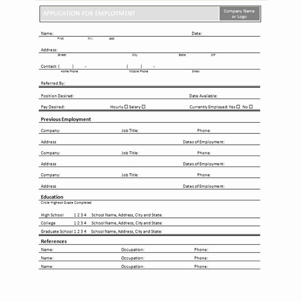 Employment History form Template New Four Free Downloadable Job Application Templates