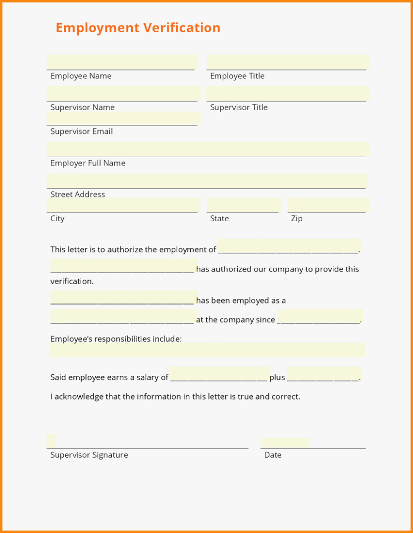 Employment History form Template Unique the History Employment