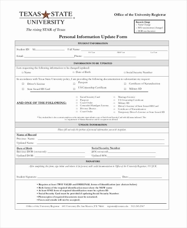 Employment Personal Information forms Awesome Free 7 Sample Employee Personal Information forms