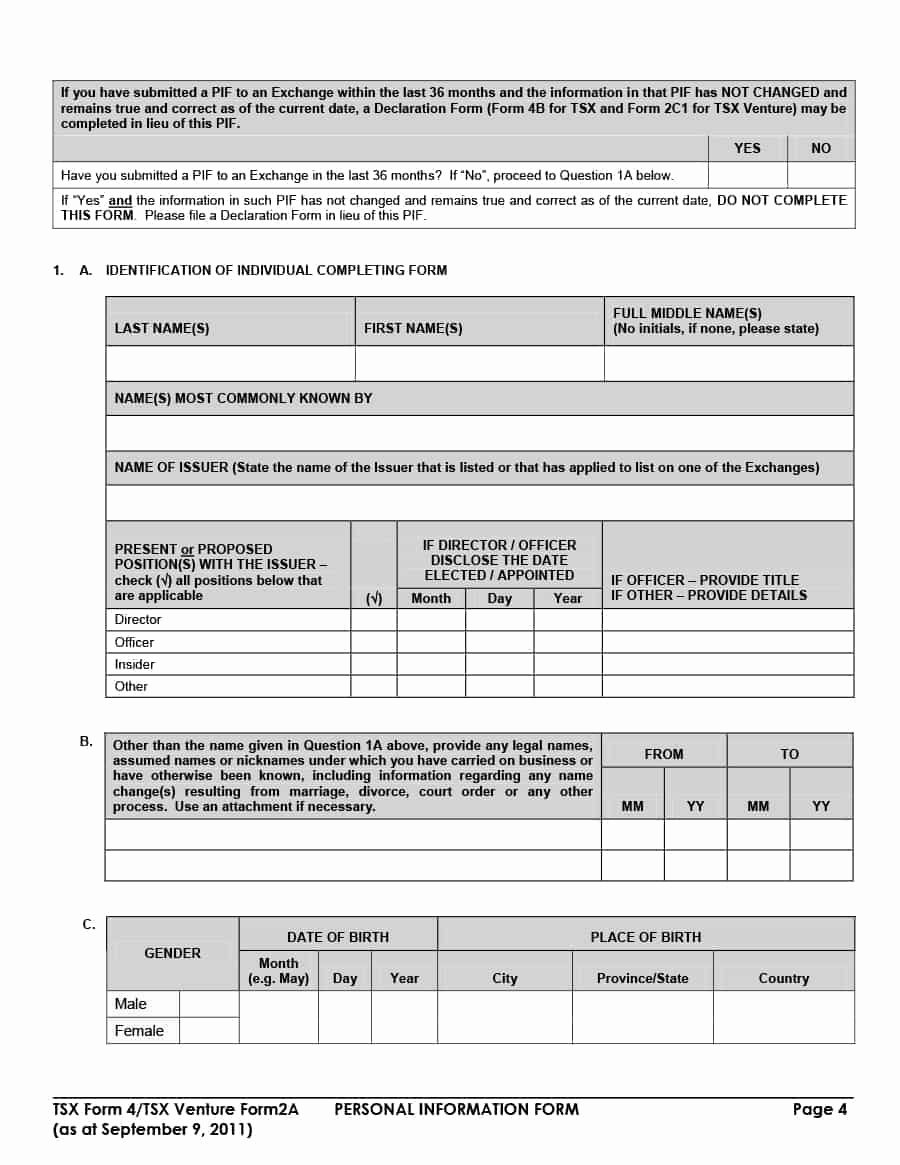 Employment Personal Information forms Best Of 47 Printable Employee Information forms Personnel