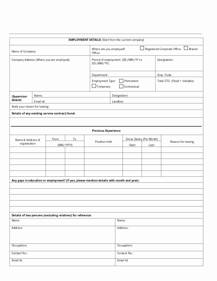 Employment Personal Information forms Luxury 2012 01 25 New Data form Mbrdi