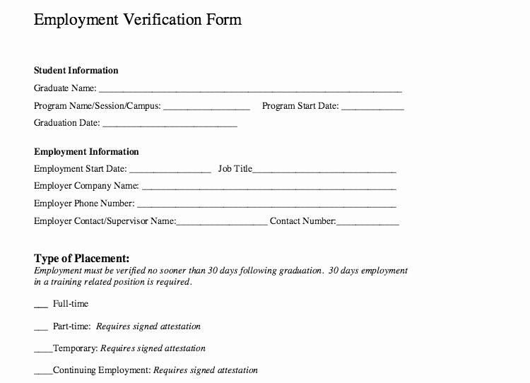 Employment Verification form Samples Inspirational Employment Verification form Template Word – Microsoft