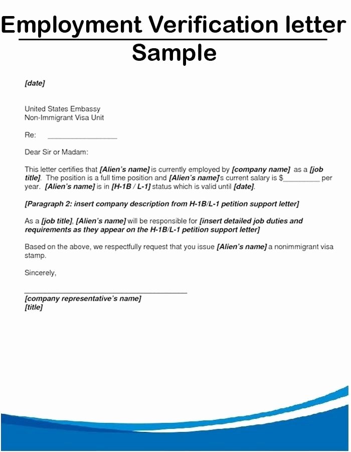 Employment Verification Letter form Best Of Employment Verification Letter Example for Employee