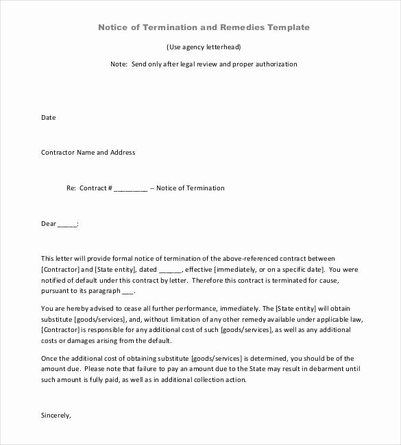 End Of Contract Letter Sample Awesome 21 Contract Termination Letter Templates Pdf Doc
