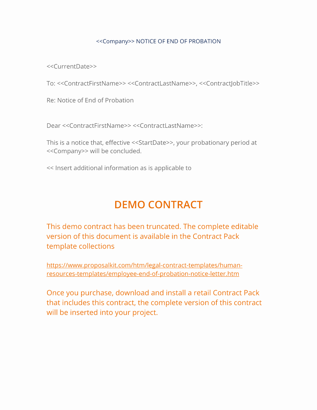 End Of Contract Letter Sample Fresh Employee End Of Probation Notice Letter 3 Easy Steps
