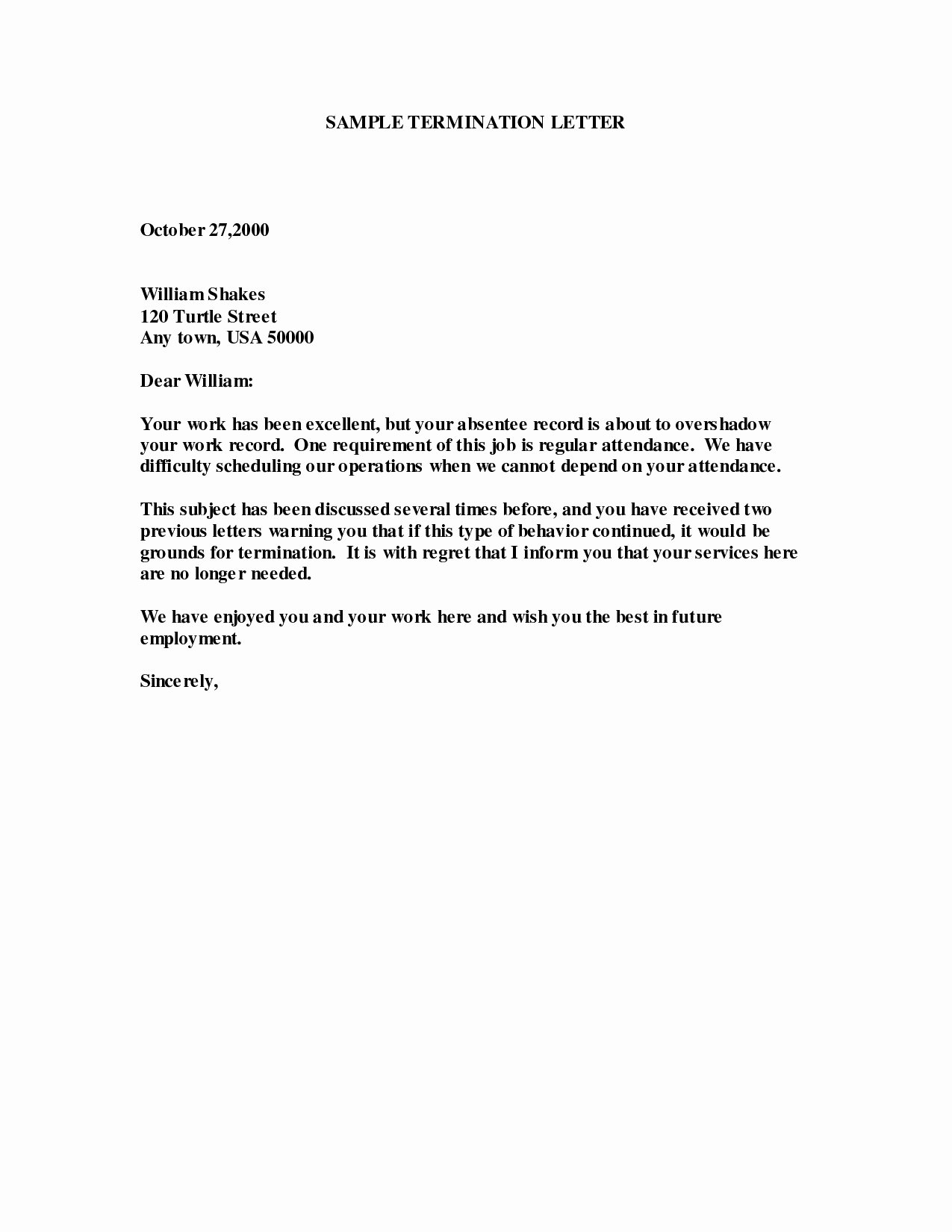 End Of Contract Letter Sample New 18 Employment Termination Letter Template