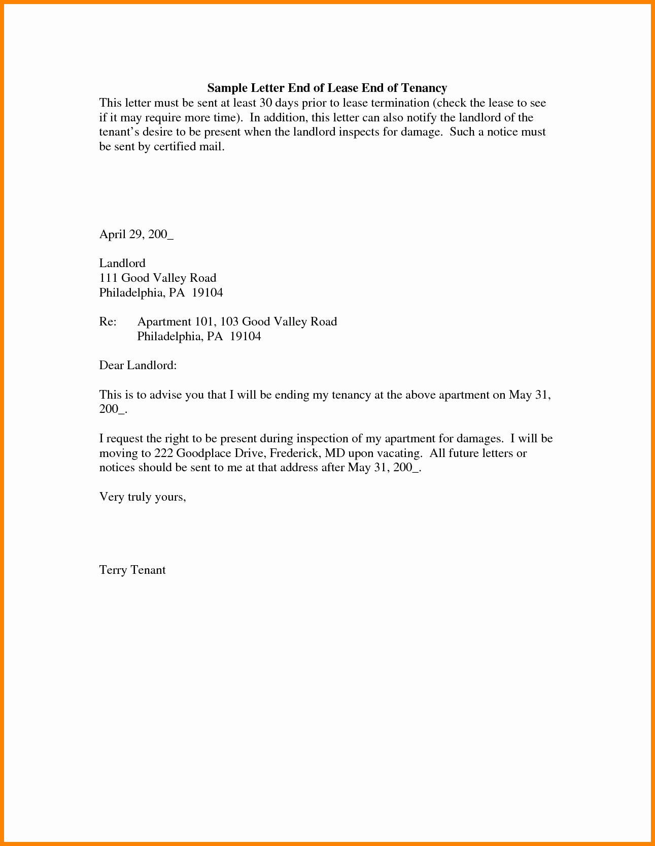 End Of Lease Letters Fresh 5 End Of Lease Letter to Tenant