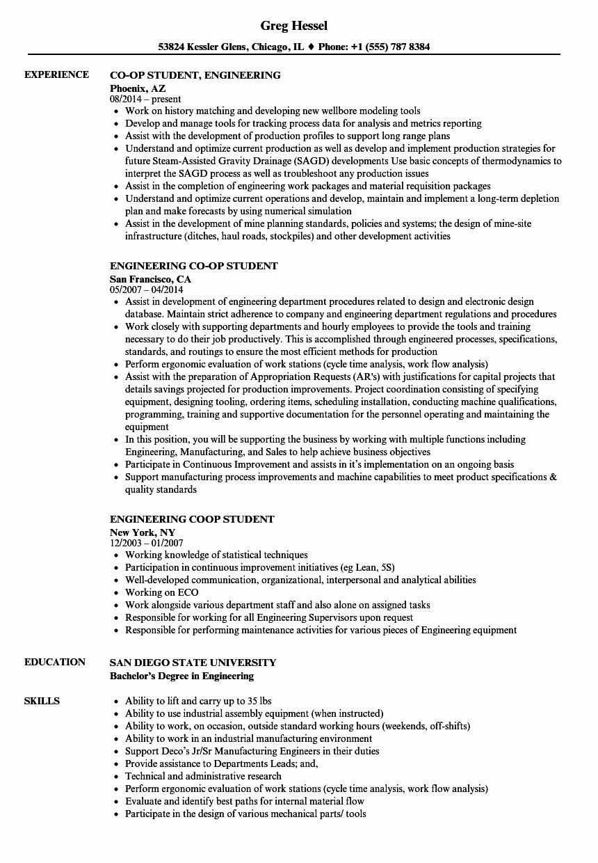 Engineering Student Resume Examples Lovely Engineering Student Resume