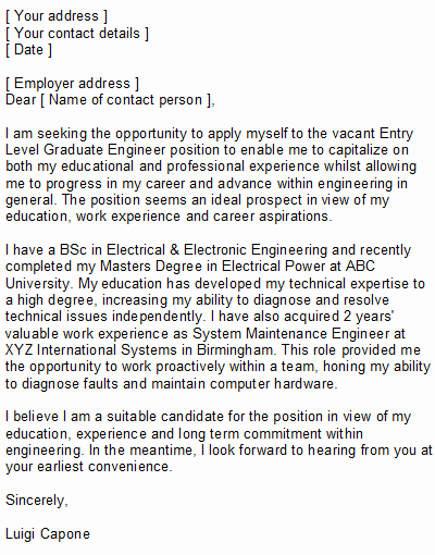 Entry Level Cover Letter Example Awesome Entry Level Covering Letter Sample