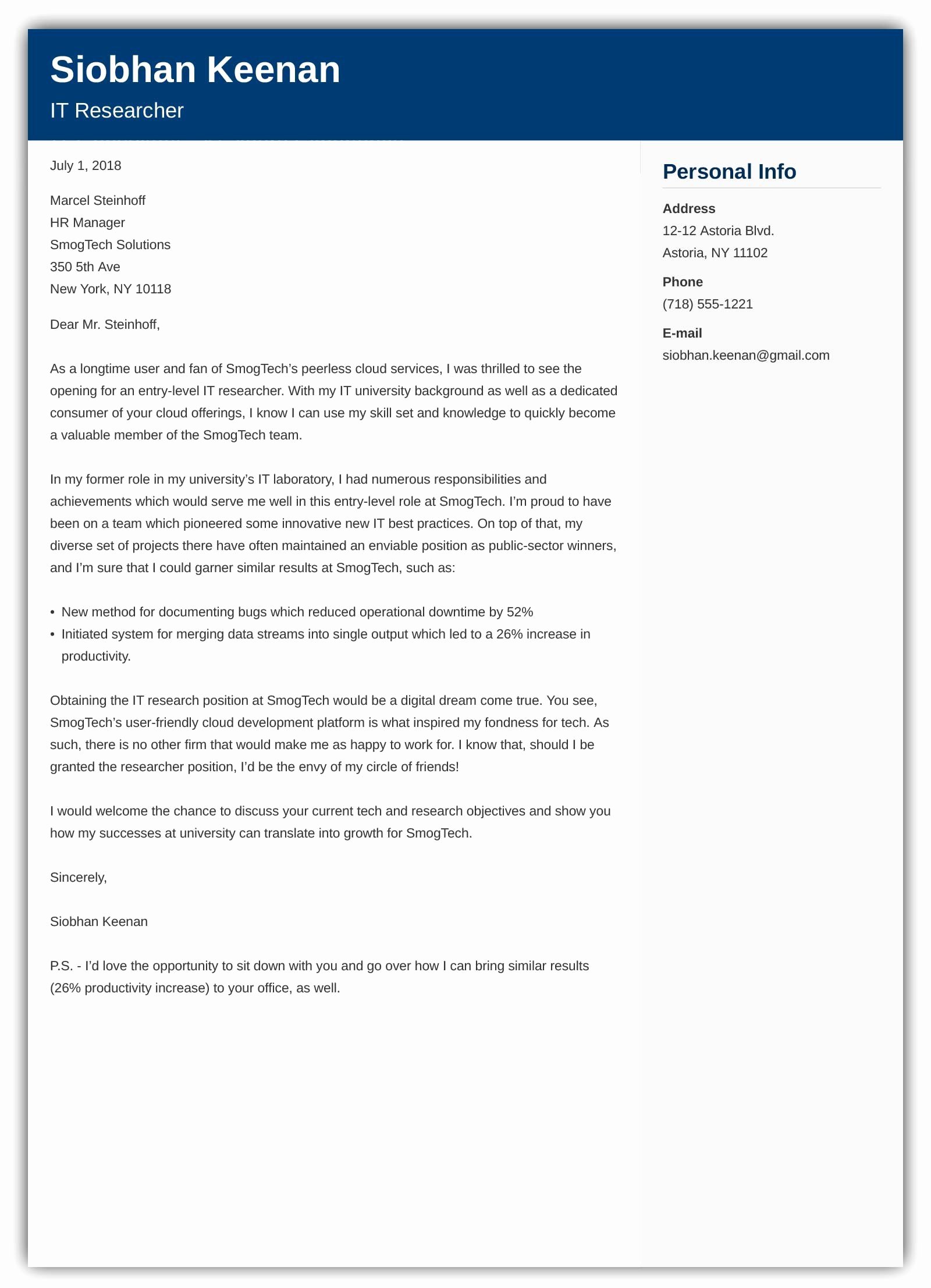 Entry Level Cover Letter Example New Entry Level Cover Letter with No Experience Example