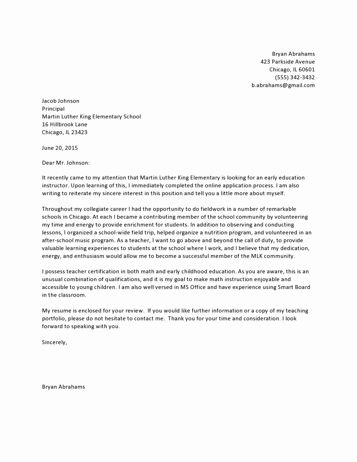 Entry Level It Cover Letter Beautiful Elementary Education Entry Level