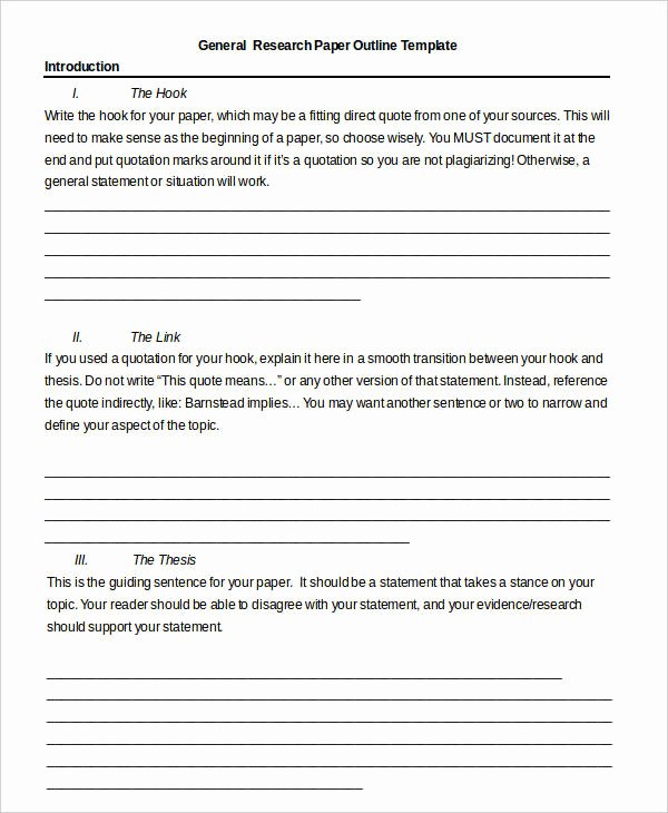 Essay Outline Template Printable Best Of Printable Research Paper Outline Template 8 Free Word