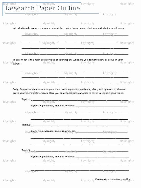 Essay Outline Template Printable Best Of Research Paper Outline organizer Back to School by