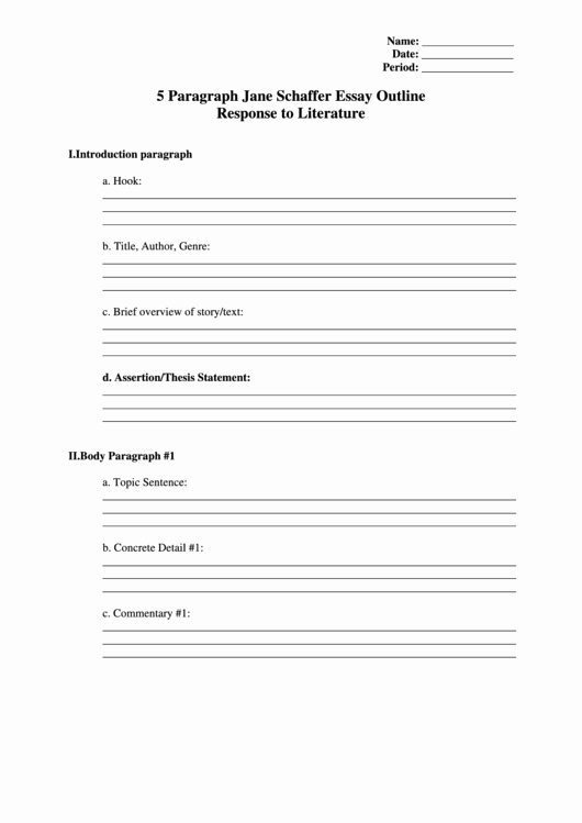 Essay Outline Template Printable New 5 Paragraph Essay Outline Template Printable Pdf