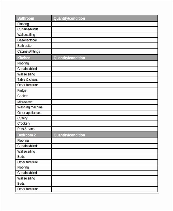 Estate Personal Property Inventory form Beautiful 17 Inventory Template Free Sample Example format